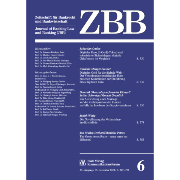 Cover der der Zeitschrift ZBB