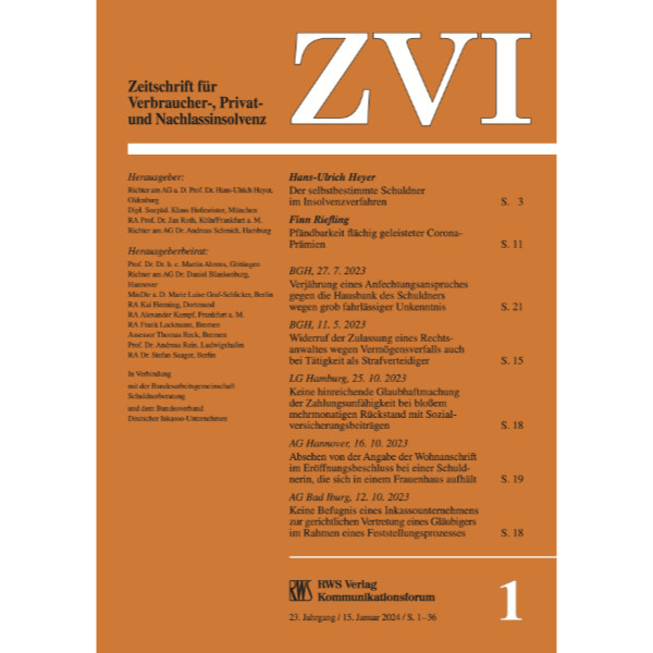 Cover der der Zeitschrift ZVI