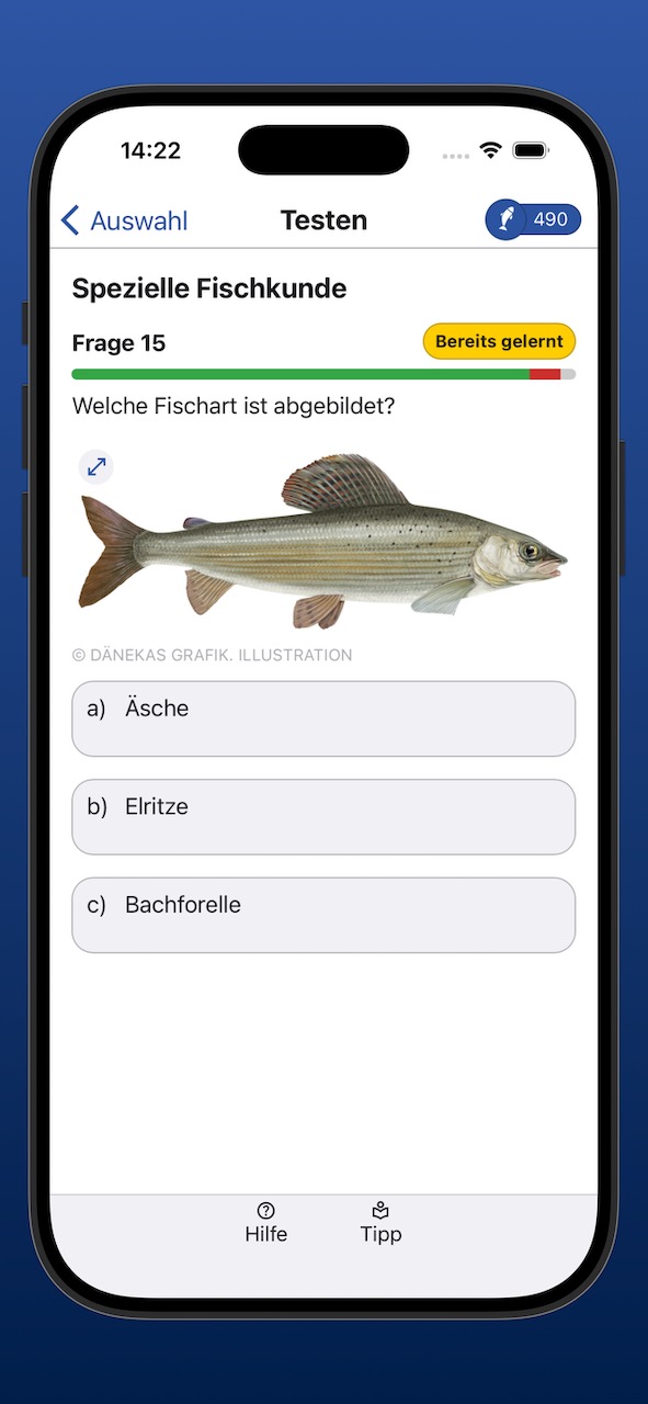 Bildschirmfoto einer Testfrage