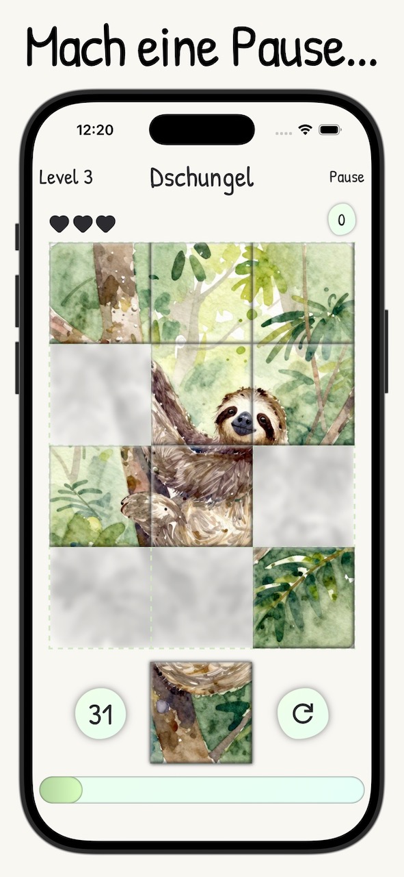 Werbebild der App mit einem Puzzle