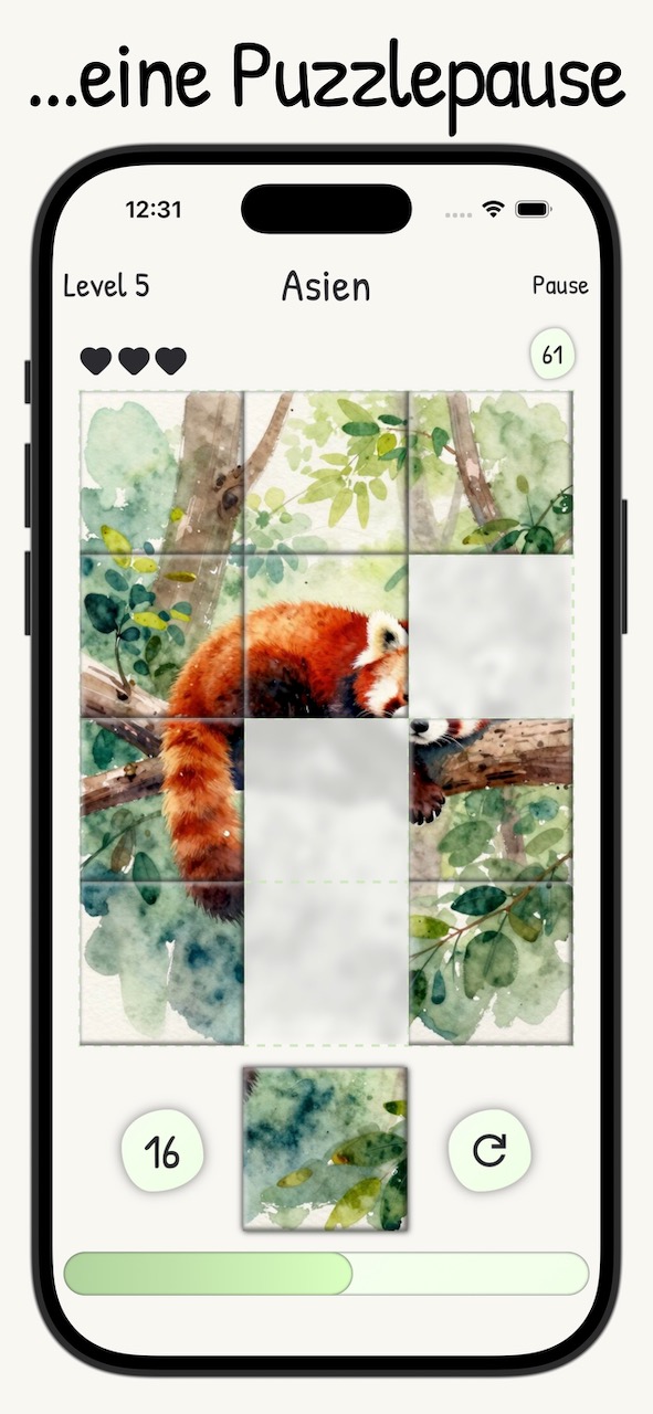 Werbebild der App mit einem Puzzle