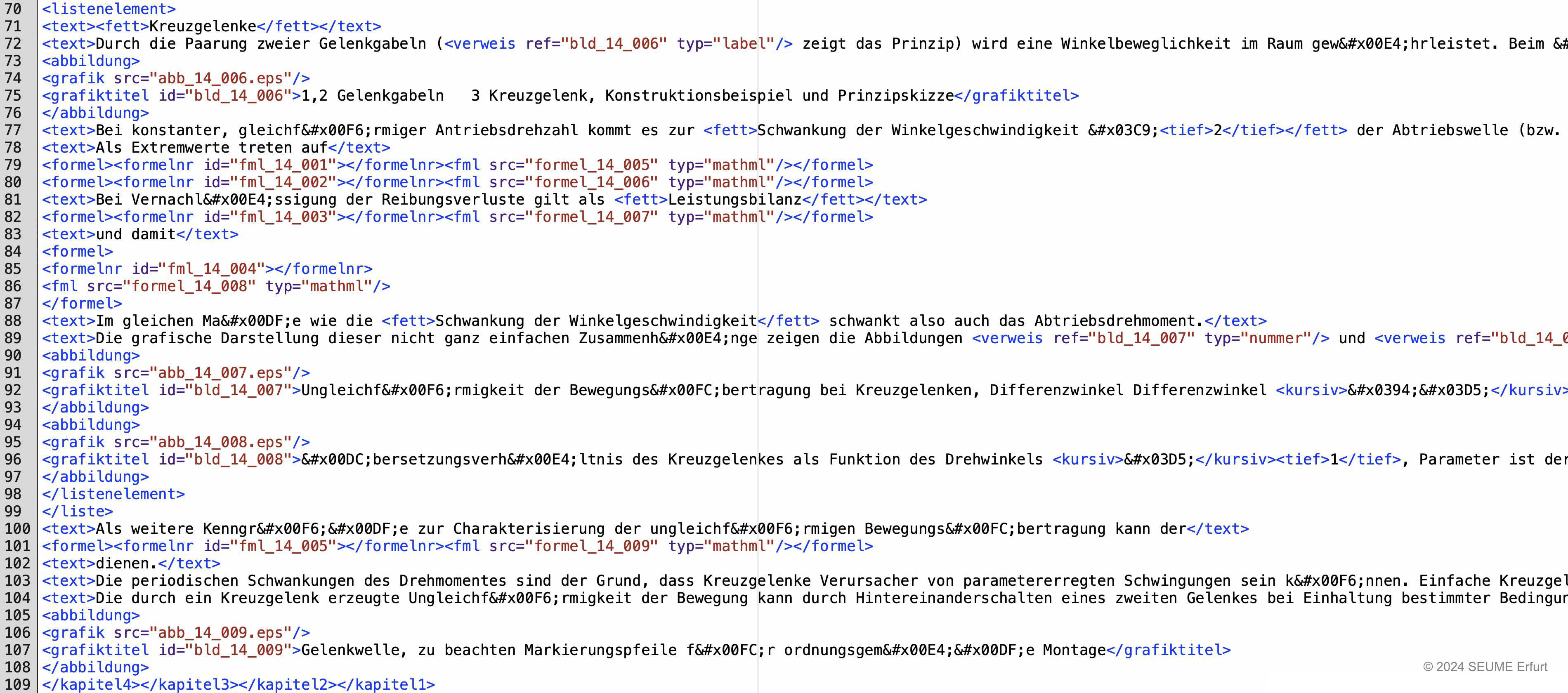 Darstellung eines Auszugs von XML-Daten.