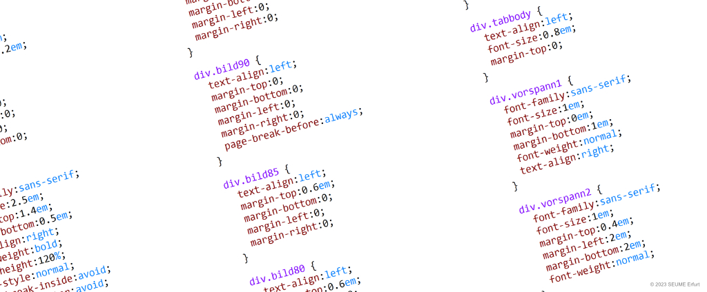Abbildung eines Auszuges con CSS-Daten.