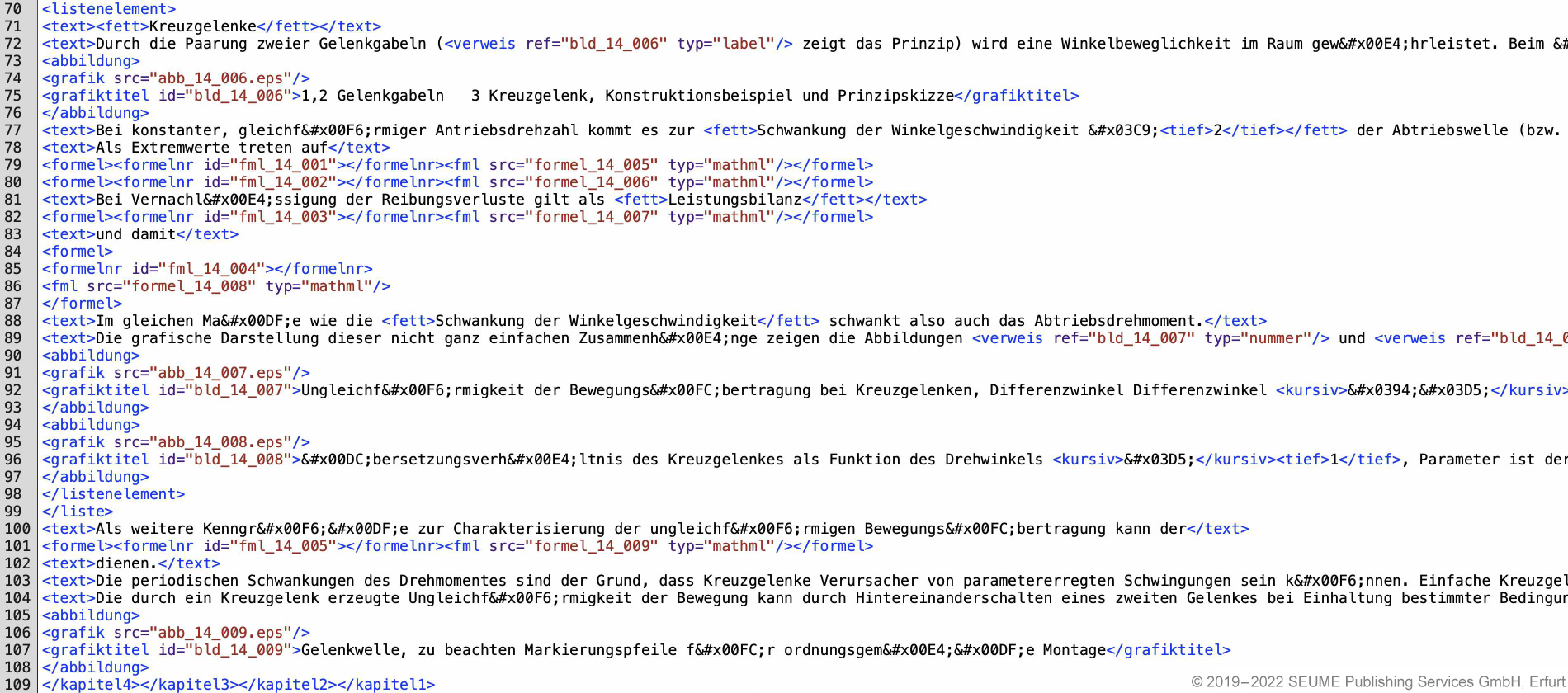 Abbildung eines Datenauszuges von XML-Daten.